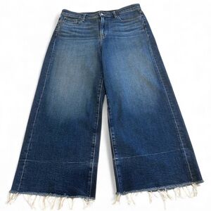 Banana Republic High Rise Wide Leg Crop Jeans Women 32 Dark Wash Skater festival